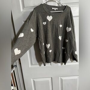 Grey sweater with hearts